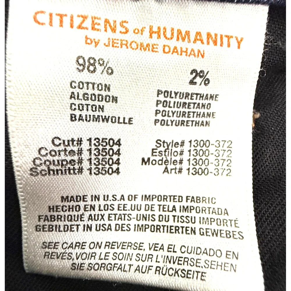 Citizens of Humanity Womens Jeans 29 Avedon Low Rise Skinny Dark Wash Minimalist